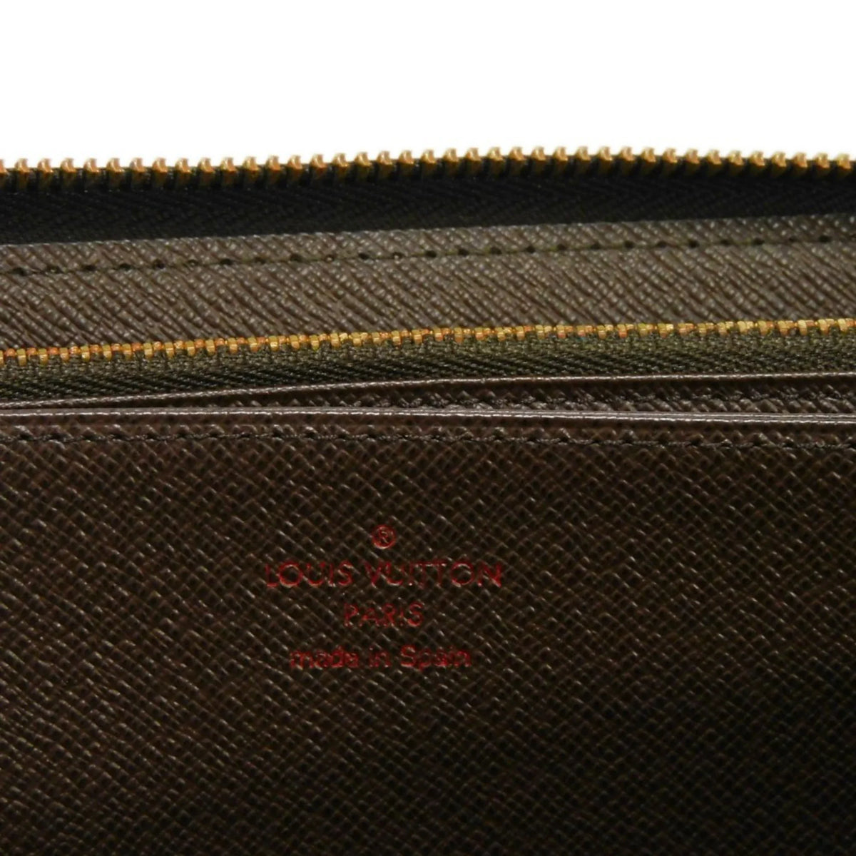 Zipper New Zippy Damier Pre-Owned (Good) Vuitton Men's Brown Pattern N41661 Wallet Ebene Checkered Long Logo Round Women's