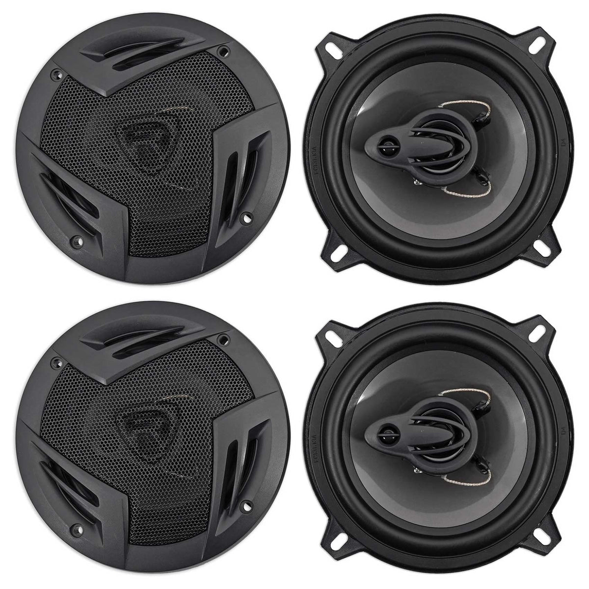Car RMS Watts (4) RV5.3A Rated 1200 Rockville Watts/200 5.25" Speakers CEA 3-Way