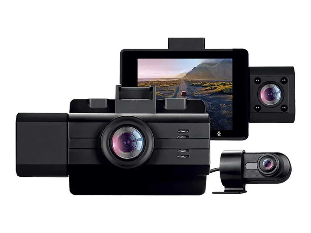 Cabin View, Front Edition Scout View, with Angle Rear GOSP32G Pro View by myGEKOgear - Adesso - 2K Surveillance G-Sensor 3-Channel Cam Wide Dash