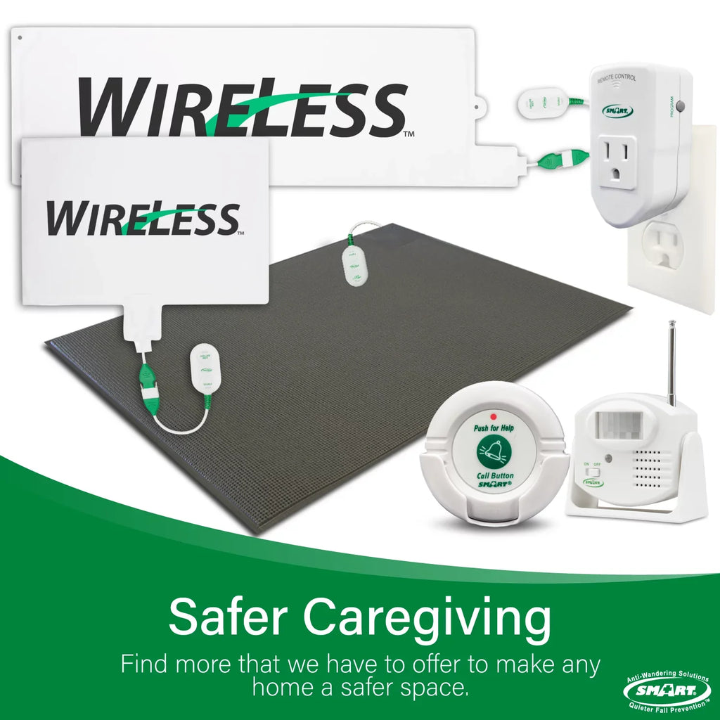 10" for Alarm Range Chair and Smart Sensor Chair Prevention System Caregiver with | 15" Wireless with Pressure Chair Caregiver Cordless Sensor | Alarm Weight Alarm Fall Pager up x for 300' Alerts to