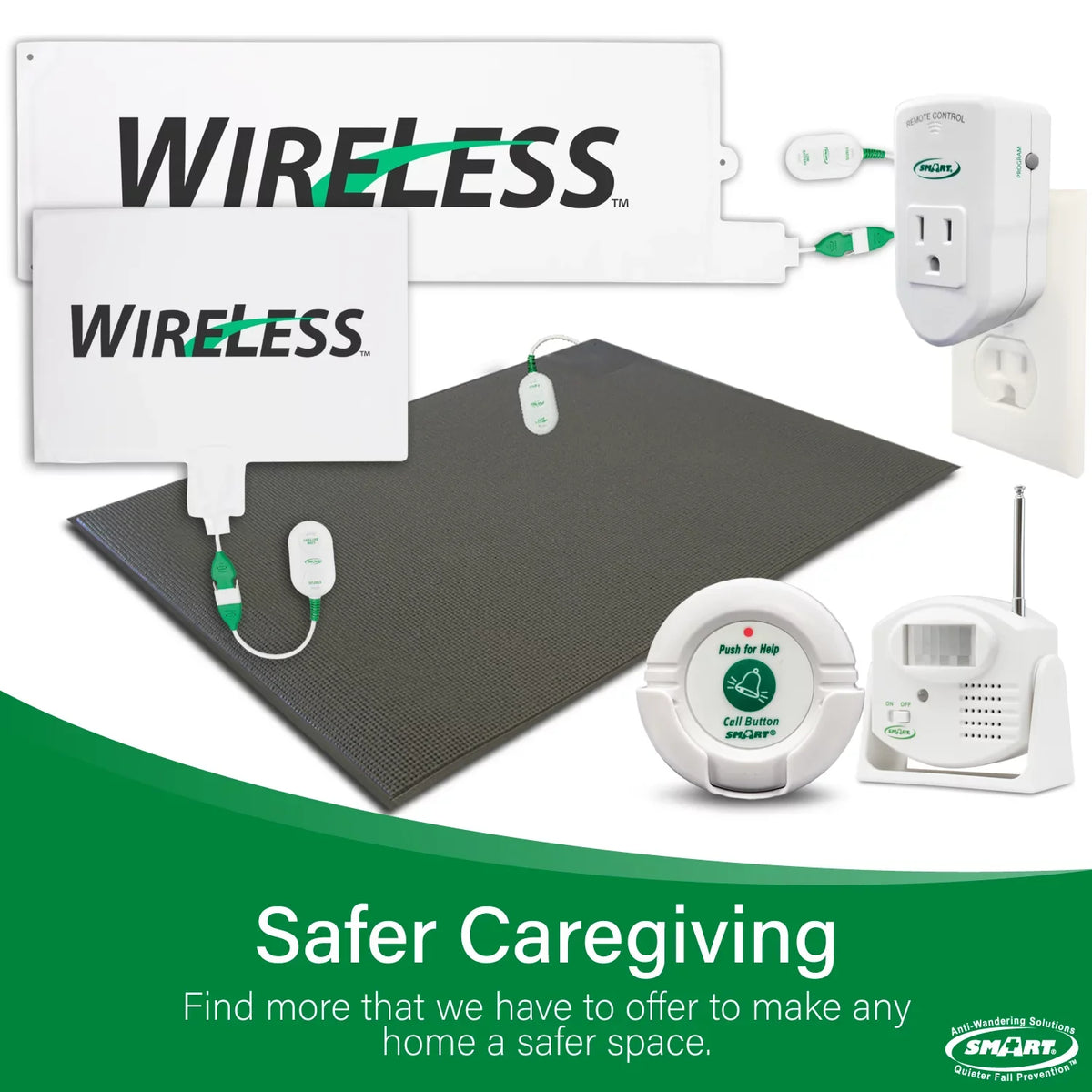 10" for Alarm Range Chair and Smart Sensor Chair Prevention System Caregiver with | 15" Wireless with Pressure Chair Caregiver Cordless Sensor | Alarm Weight Alarm Fall Pager up x for 300' Alerts to