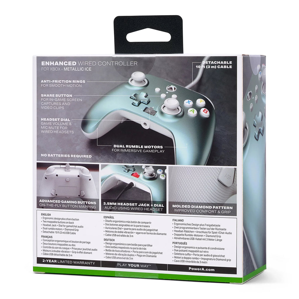 PowerA Controller Xbox Series Metallic Wired Ice X|S - Enhanced for
