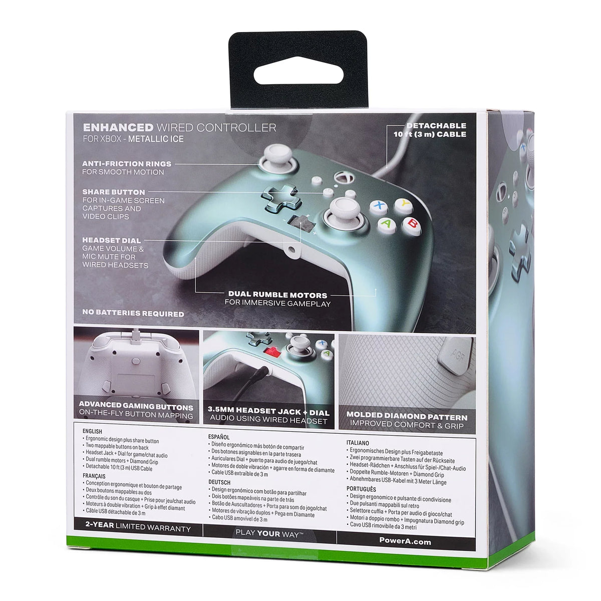 PowerA Controller Xbox Series Metallic Wired Ice X|S - Enhanced for