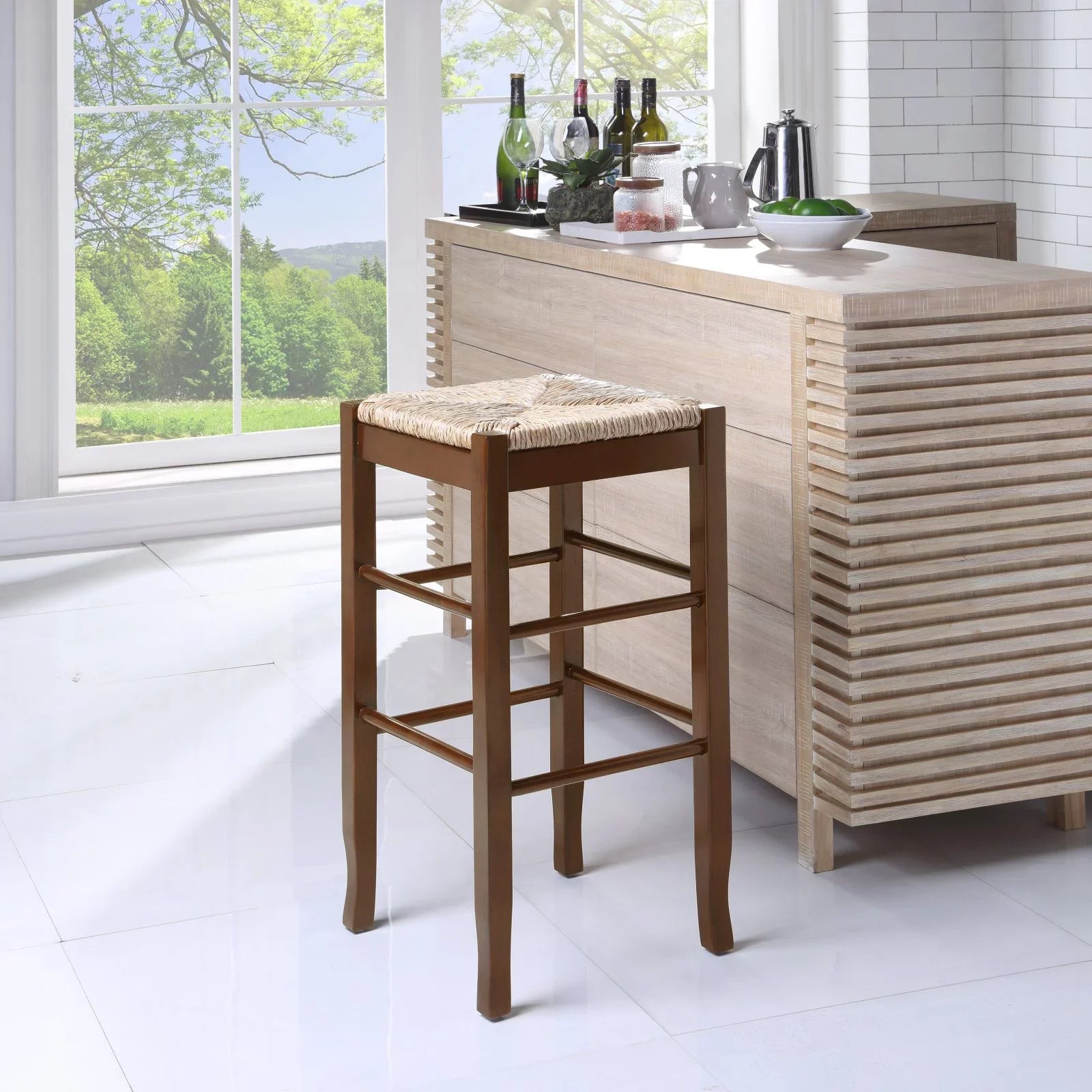 Rush Square 29 in. Stool - Boraam Bar