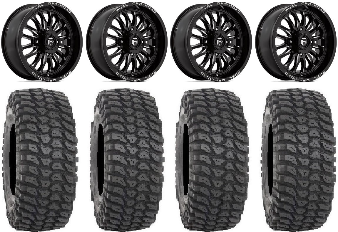 Mule ARC Kawasaki Black 18" Tires Fuel Wheels 36" Teryx XCR350