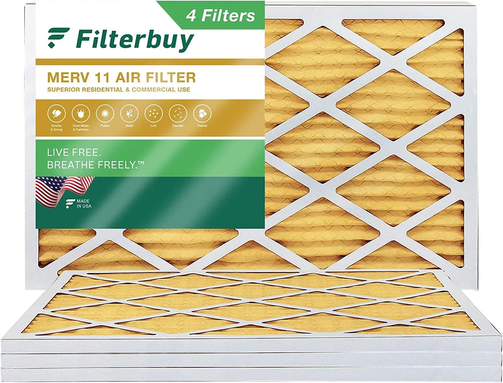 HVAC AC 12x24x1 11 MERV (4-Pack) Air Filters Pleated Filterbuy Furnace