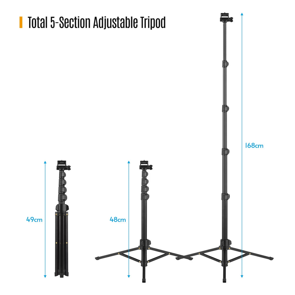 Mirrorless Andoer Selfie Supports Includes and Phone Action 3KG, Stick for to 2-in-1 Camera and Phone Holder, Cameras, up Tripod 168cm/66in Remote Cameras - and Shutter Action Smartphones, Bracket,