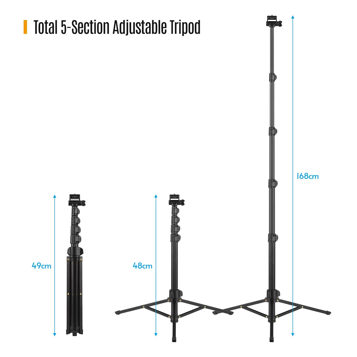 Mirrorless Andoer Selfie Supports Includes and Phone Action 3KG, Stick for to 2-in-1 Camera and Phone Holder, Cameras, up Tripod 168cm/66in Remote Cameras - and Shutter Action Smartphones, Bracket,