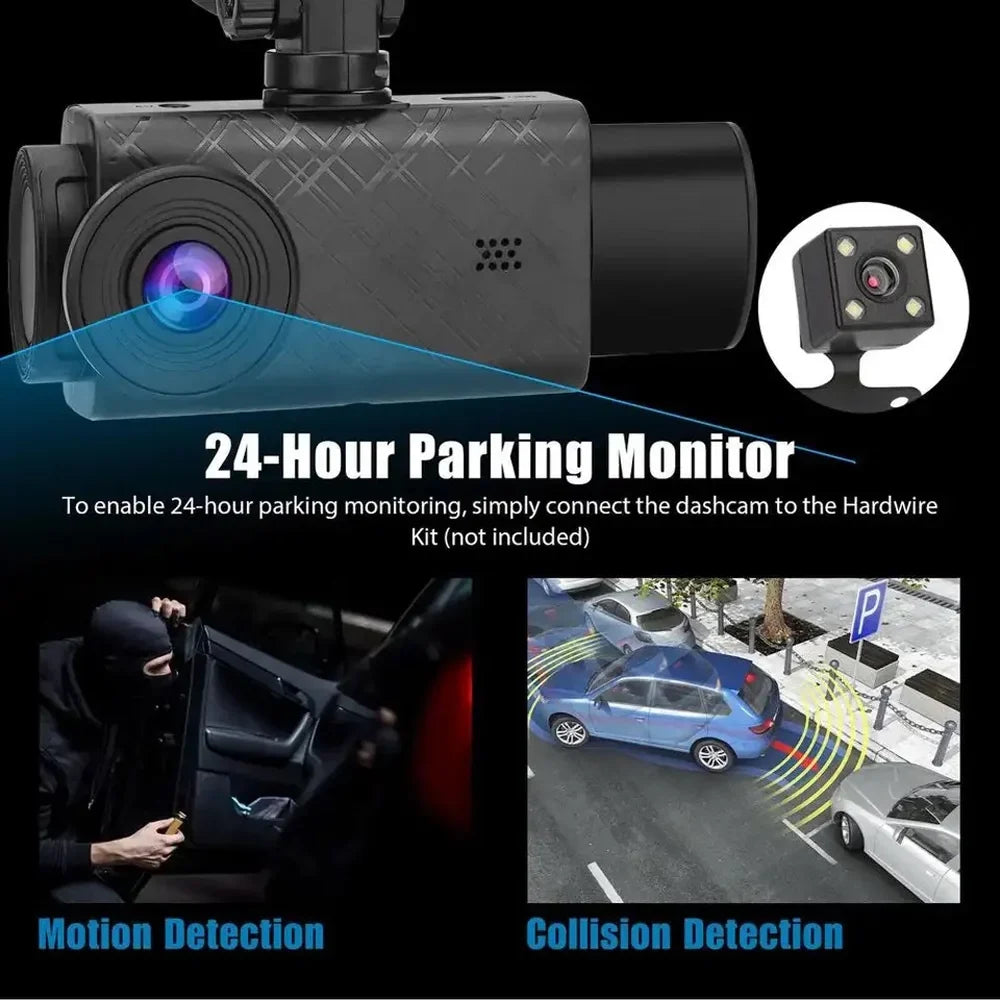 Driving Camera Recorder Car Safety Recording Video 3 Mirror, Car Clear Dash Cam, ammoon Auto Camcorder, Rearview