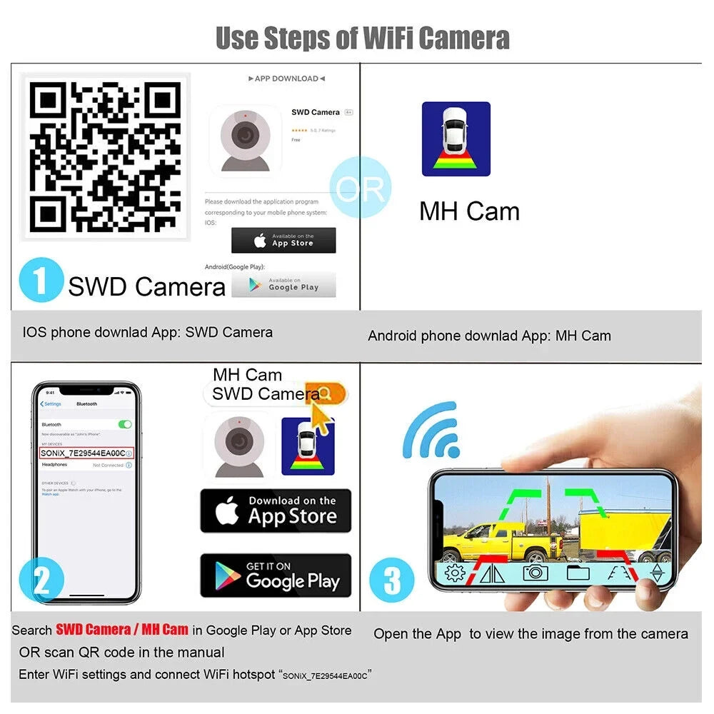 Backup Battery JahyShow Wireless, High-Capacity View Camera, Front/Rear Magnetic 9600mAh WiFi