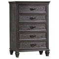 Bar Tall Handles, Weathered Eli Chest, Brown Dresser Benjara Inch 52 Drawers, 5