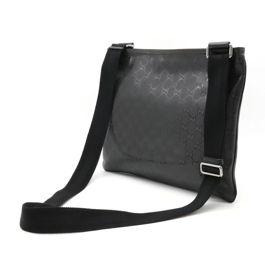 Imprime Shoulder Pre-Owned PVC GG Crossbody 201446 Leather (Good) Black Bag