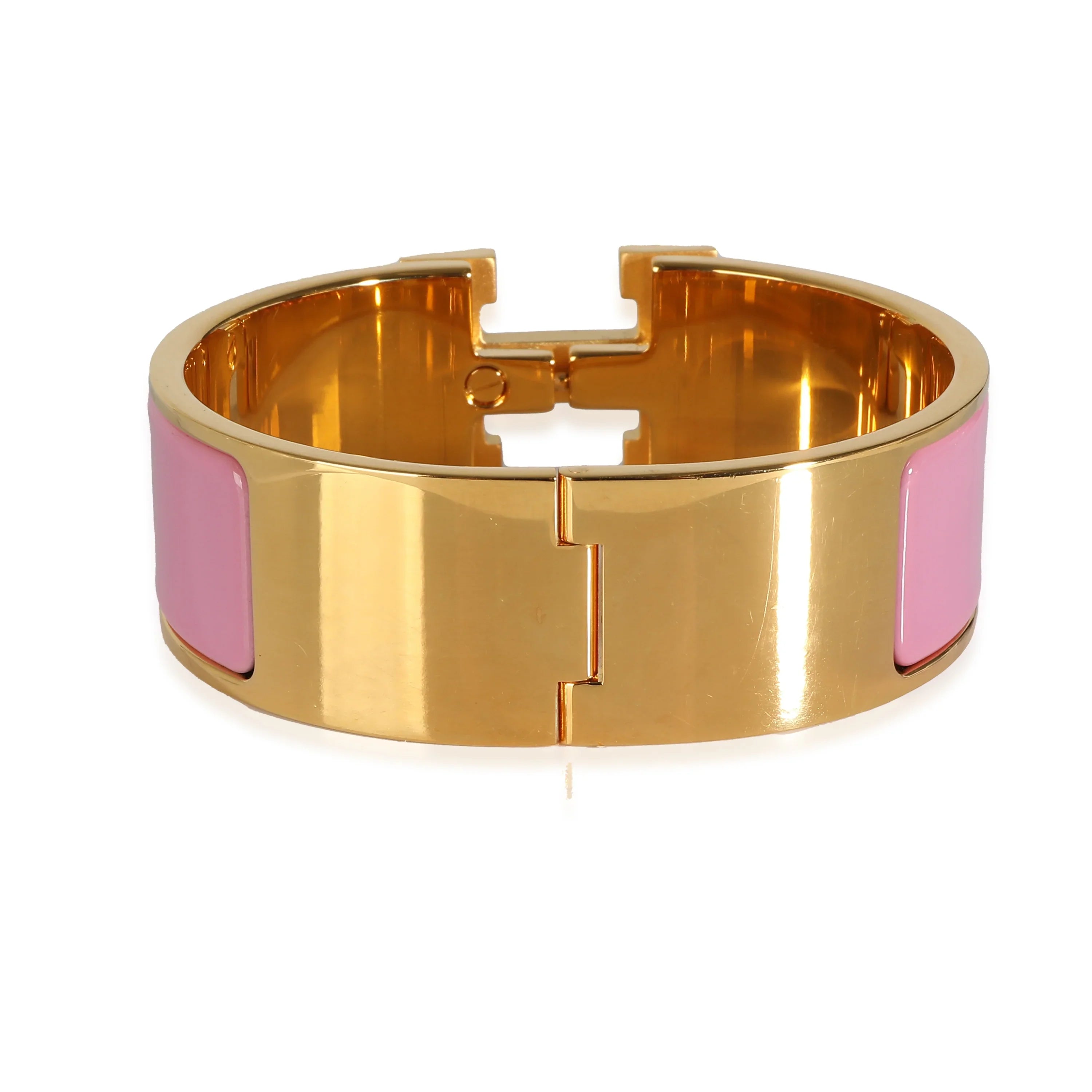 Bracelet Pre-Owned Clac Plated Hermès Gold Clic in