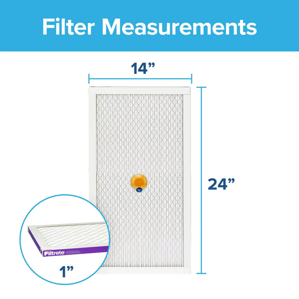 HVAC 4 Smart Allergen, Air Filters Filter, & 12, 1500 Virus MPR, Bacteria by Filtrete 14x24x1, Furnace and MERV 3M