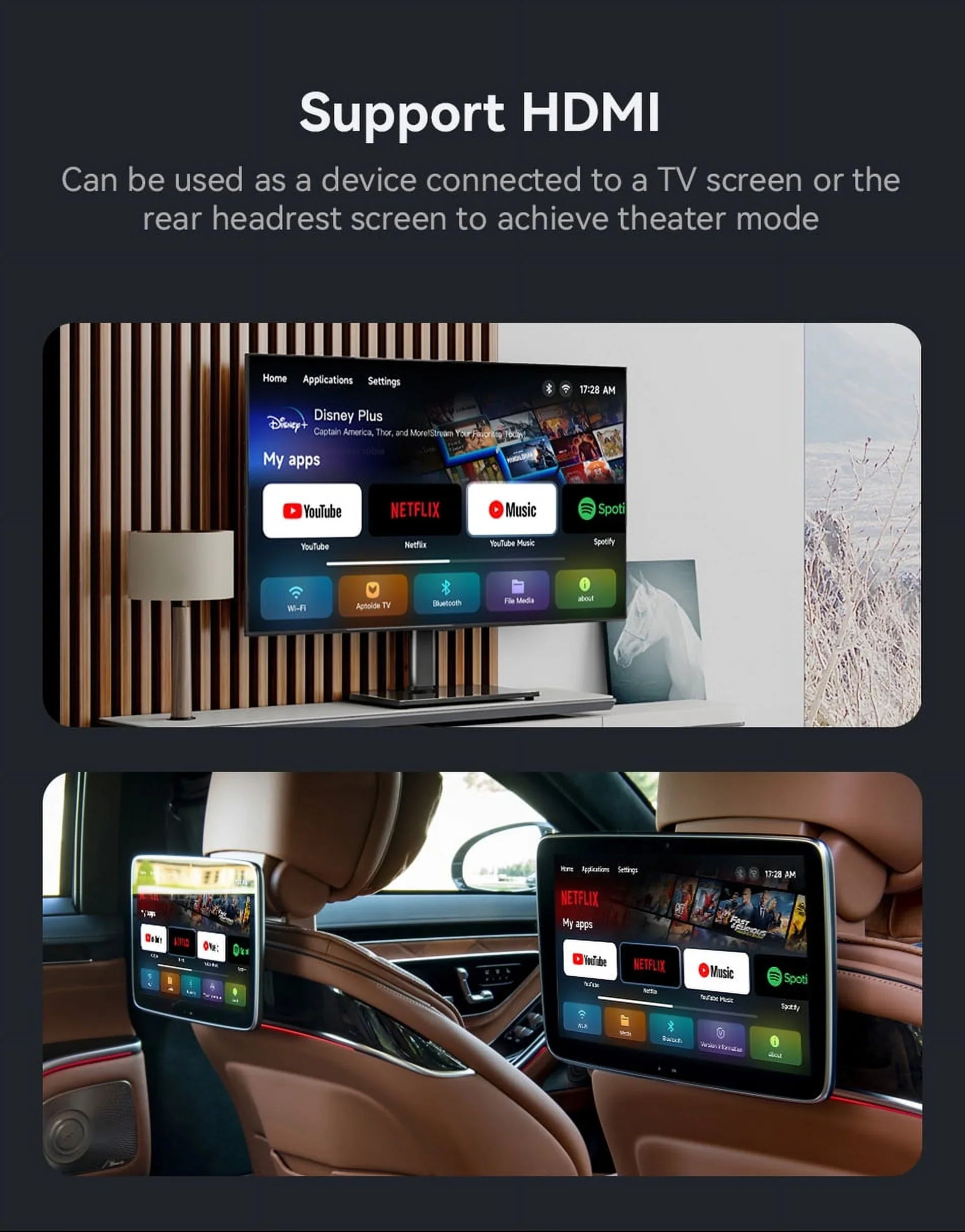 Android Output，8 Wired with 2+16G Video Core, Cars Box Wireless Carplay Card,for AI Box Netflix with Android SIM/TF HDMI Multimedia Carplay 11, Magic Box 4G YouTube Carplay Factory Auto Support Biniz