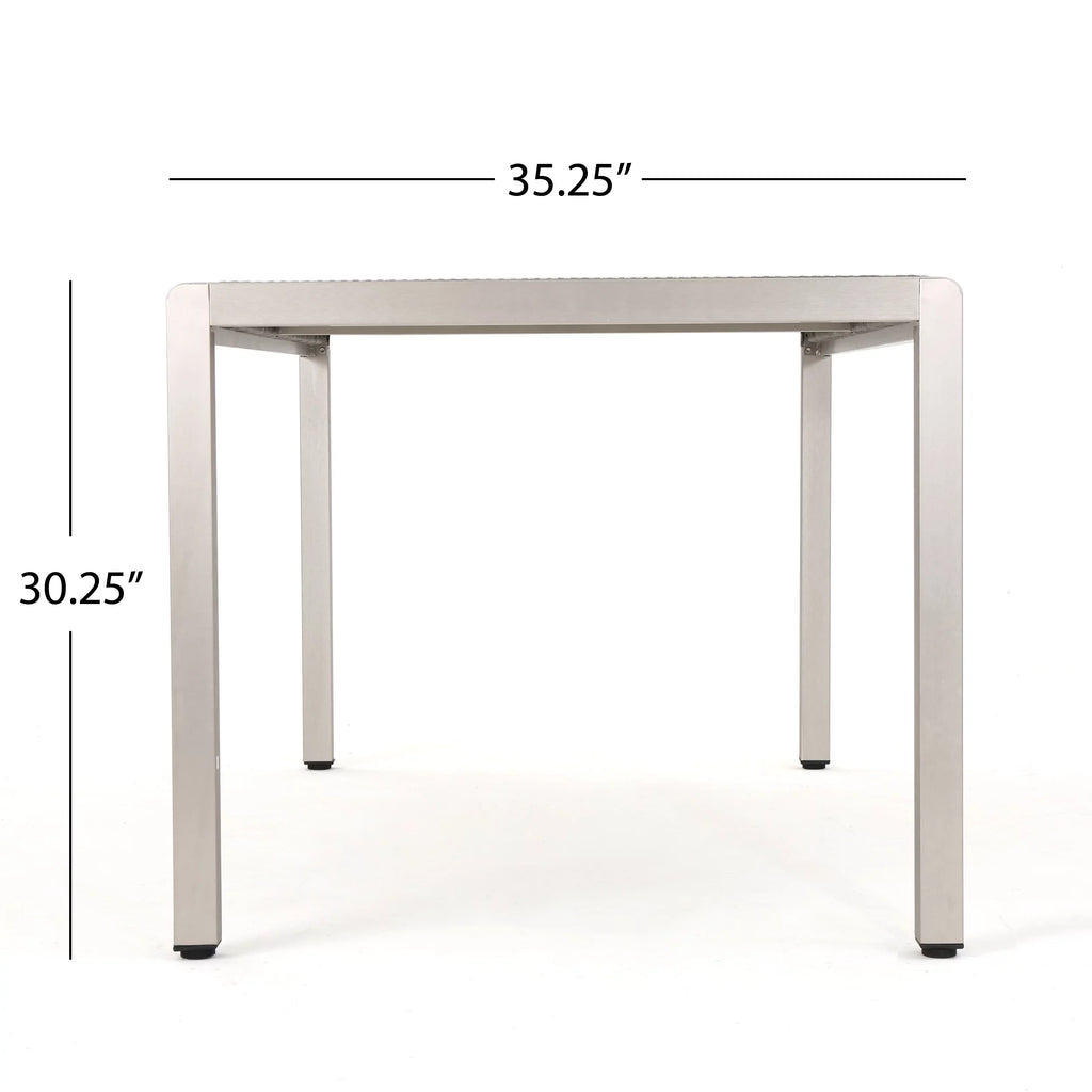 Bay exterior Grey Dining Coral with Wicker Table Top, Aluminum