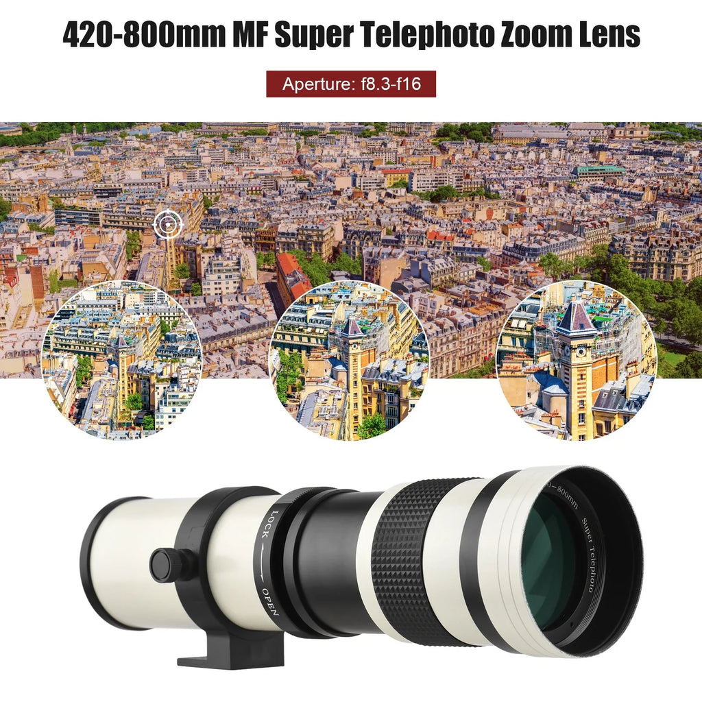 for Pristin F8.3-16 with 420-800mm Nikon Thread T Universal Telephoto Replacement Zoom Lens 14 Fujifilm Mount Cameras Olympus Super MF