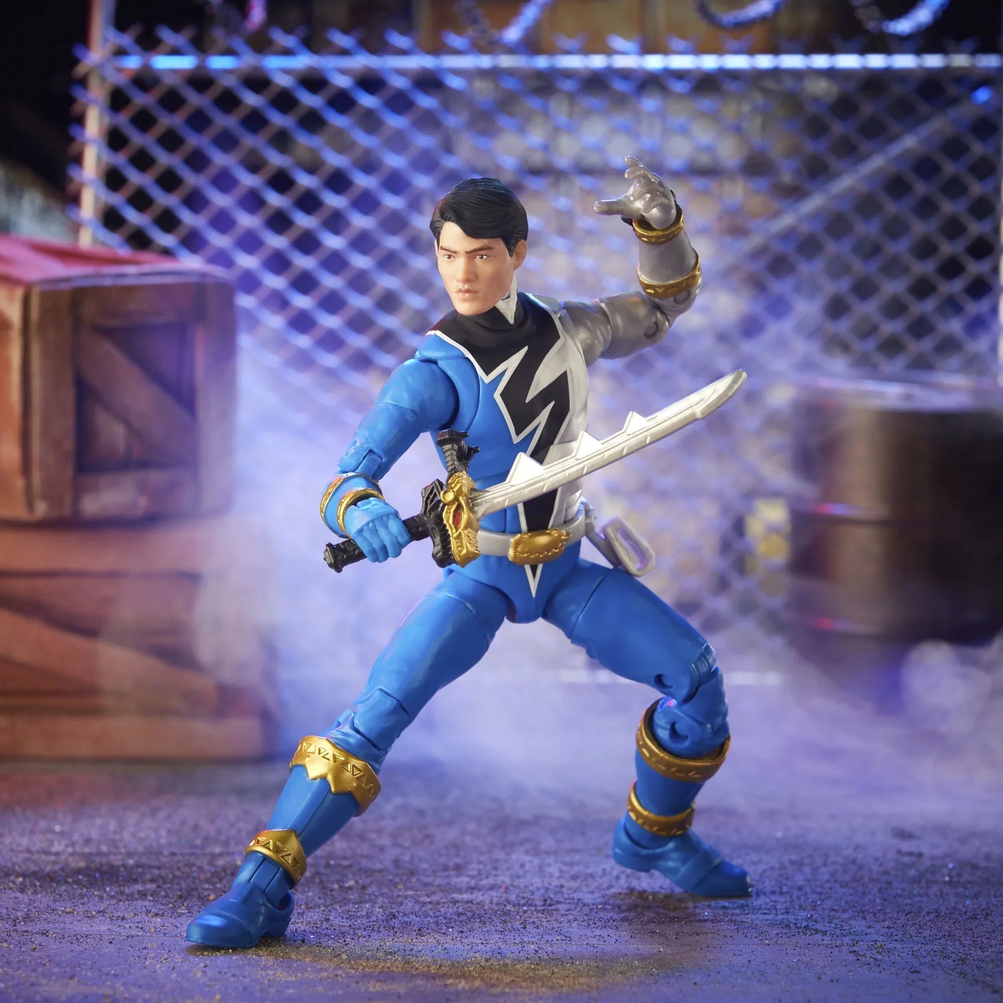 Power Dino Lightning with Toy Blue Collectible Action Rangers 6-inch Collection Premium Figure Fury Ranger Accessories
