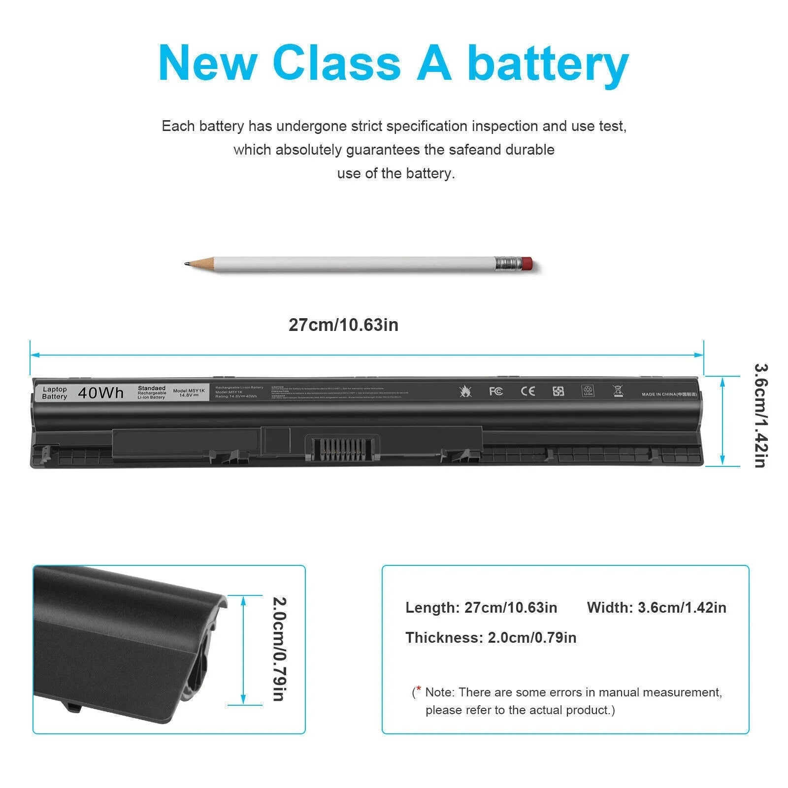for 2700mAh 5559 3551 GXVJ3 14 5558 K185W Battery 15 HD4J0 Inspiron 3000 5000 17 Series