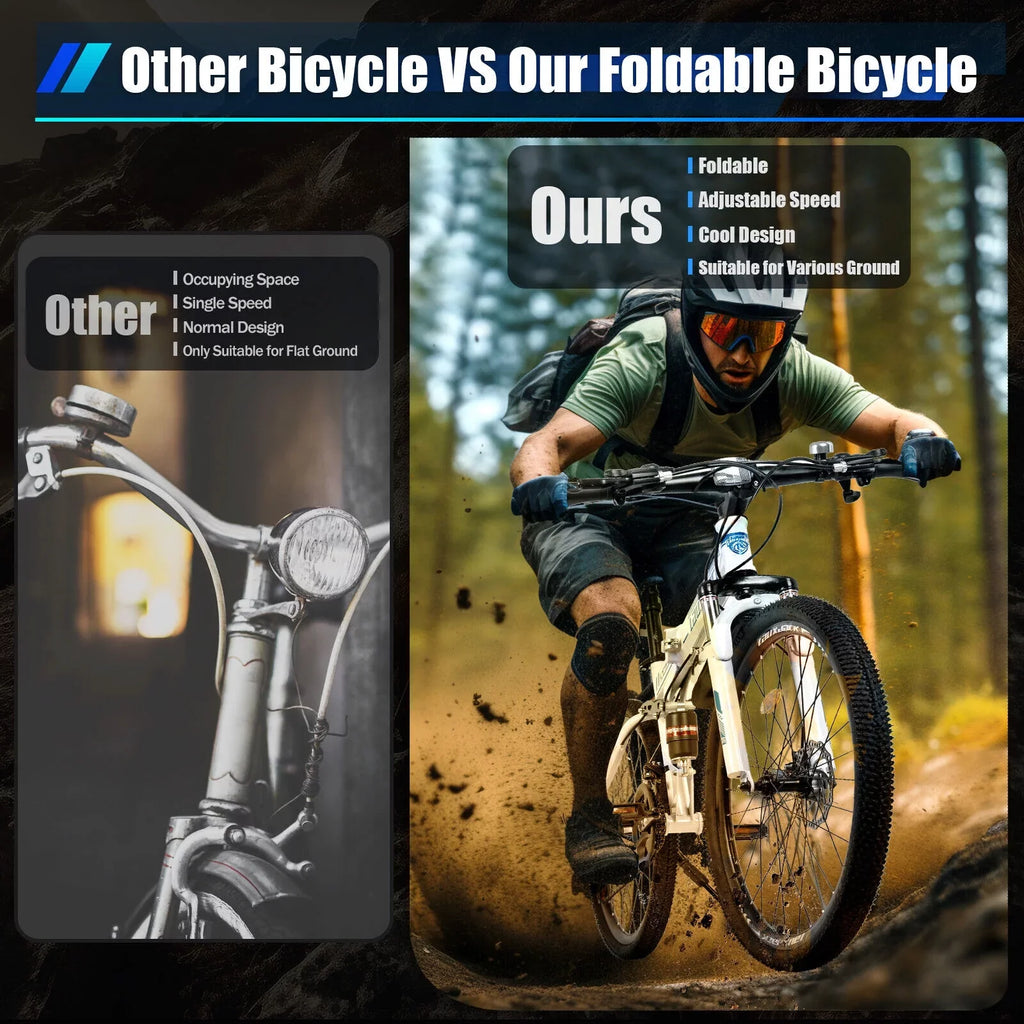 Brake SHZICMY Bikes Dual Men Disc Bicycle 21 26" Folding Mountain Speed School Bike MTB