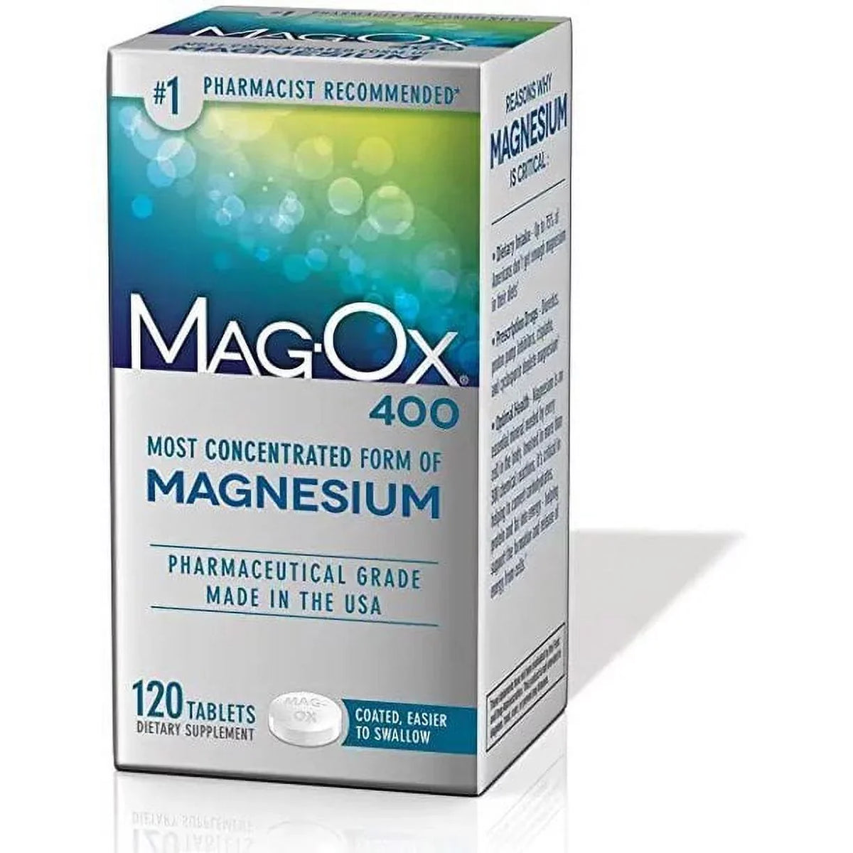 6 Oxide free MagOx Dietary Supplement and Magnesium Sugar 120 Gluten of Tablets Pack 400