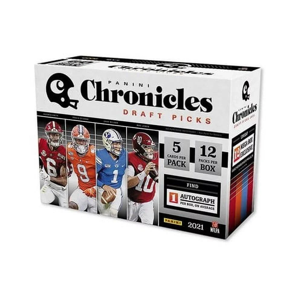 '- Panini - 1 Box Chronicles Per Cards Box 5 Pack 2021 Draft (Exclusive) Auto Football Mega Picks Per Packs, 12