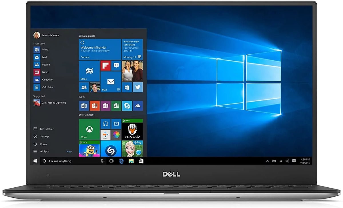 Laptop Intel SSD Windows XPS 128GB 9350 8GB 10 Core i5-6200U 13.3-Inch Pro
