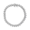 Silver - (J-K Clarity) Sterling 7.50 Link Bracelet - Tennis Set 1/2 .925 dimension Diamond "S" Color, Miracle I2-I3 Cttw