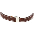 Folding Buckle Brown Steel 22-20mm a with and Stainless White Strap Stitching Breitling