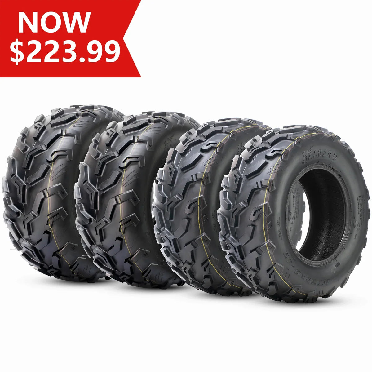 6PR Set 4 Tire Trail Front Rear Sand Tires All of ATV/UTV & Terrain 25x8-12 Road 25x10-12 off HALBERD