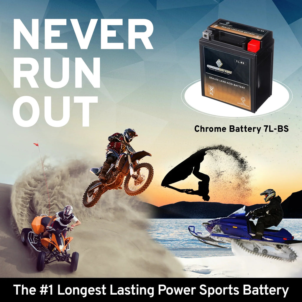 Battery Ah, for Battery Volts,6 Cca) Ytx7l-bs 250cc Motorcycle Kawasaki 12 75 Chrome (7l-bs Super 2000 Kl250 Sherpa