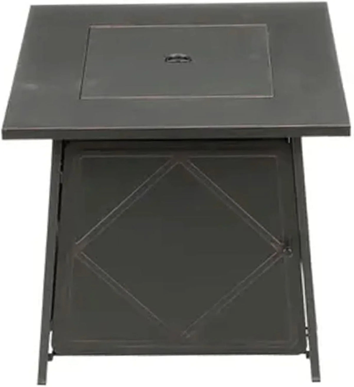 and Pit Cover Backyard 28 Fire exterior Tabletop Lava Lid, Rocks Inch Gas with Black Steel Square Steel