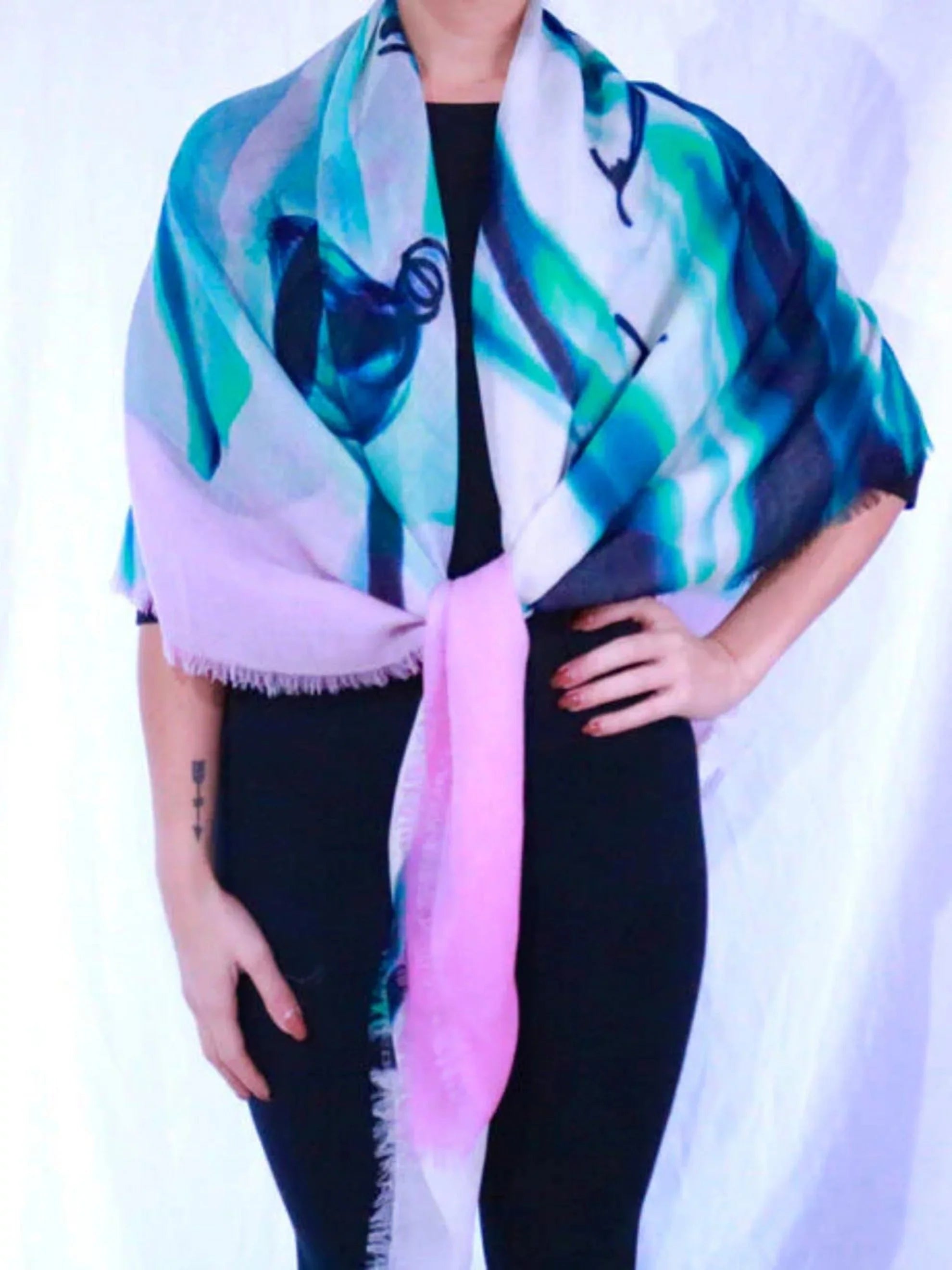 Cheung James Scarf - Lightweight Paul Orchids Cashmere Amazon 100% by
