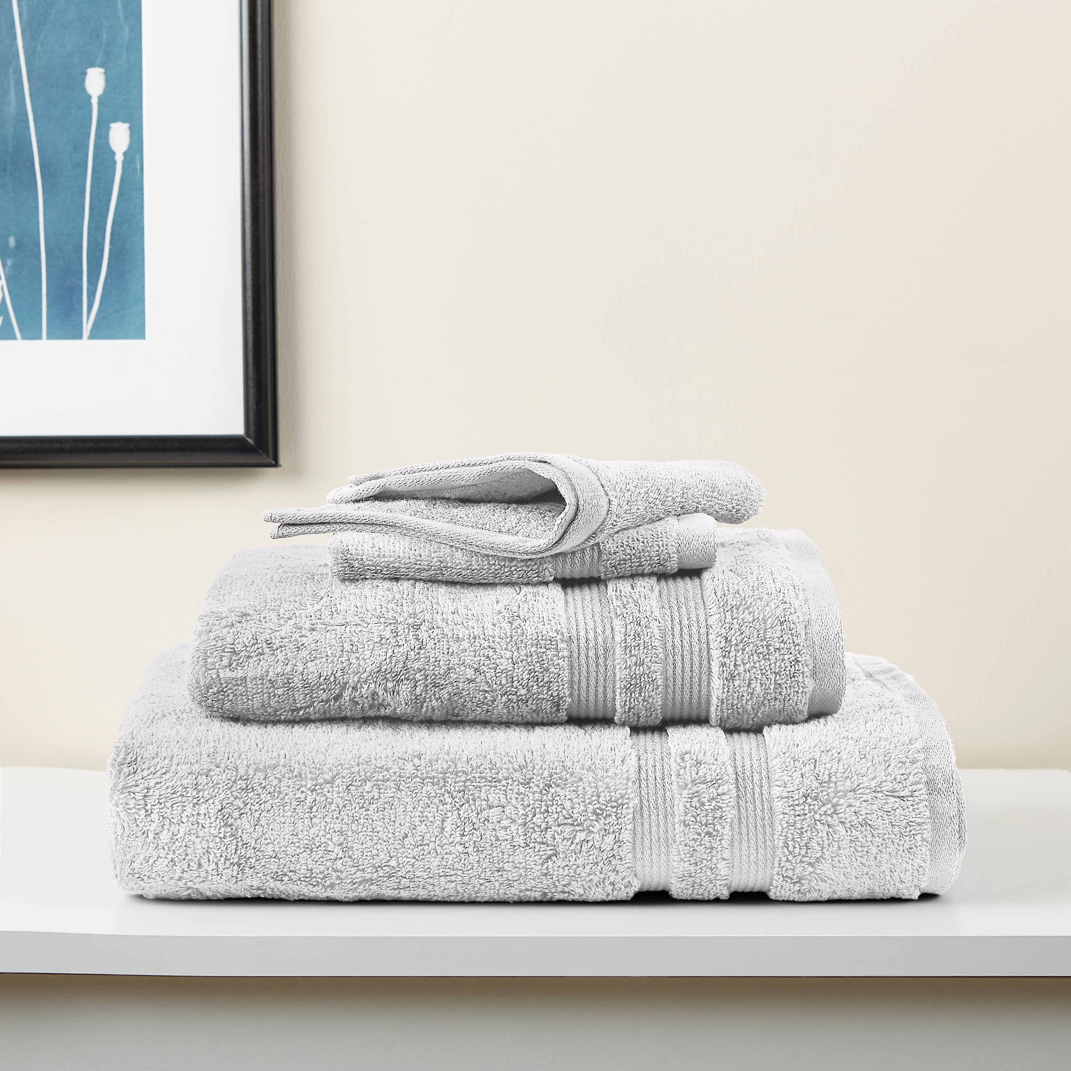 Set, Piece Performance Towel Mainstays 6 Solid Silver