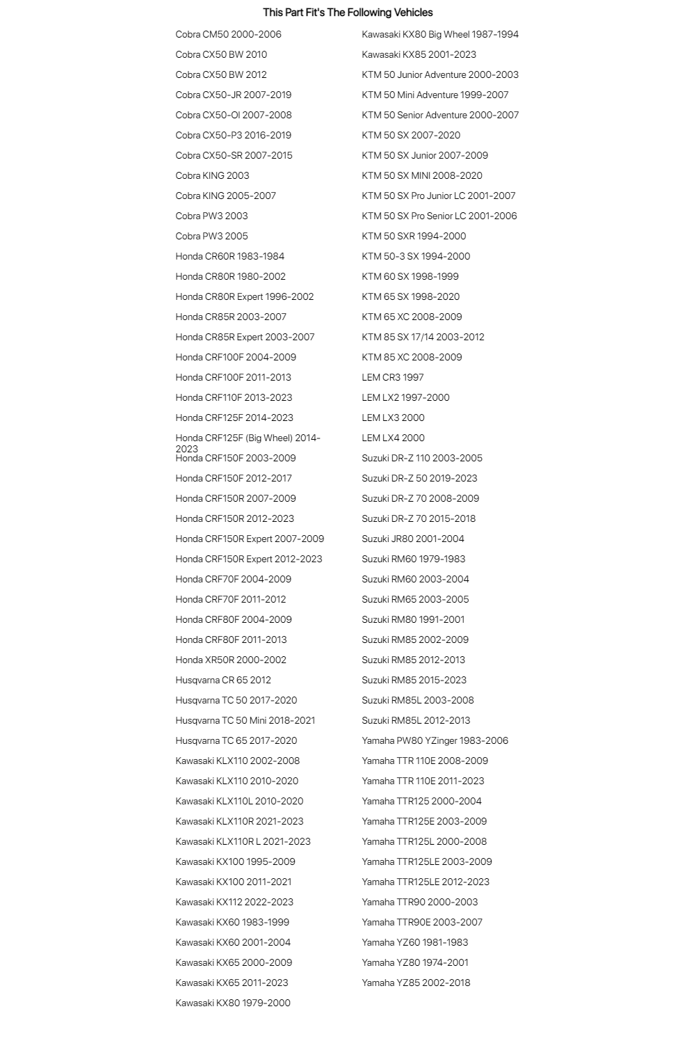 CR3 7/8" 1997 Bend RM Black Handlebar Tusk For Aluminum T-10 Mini LEM