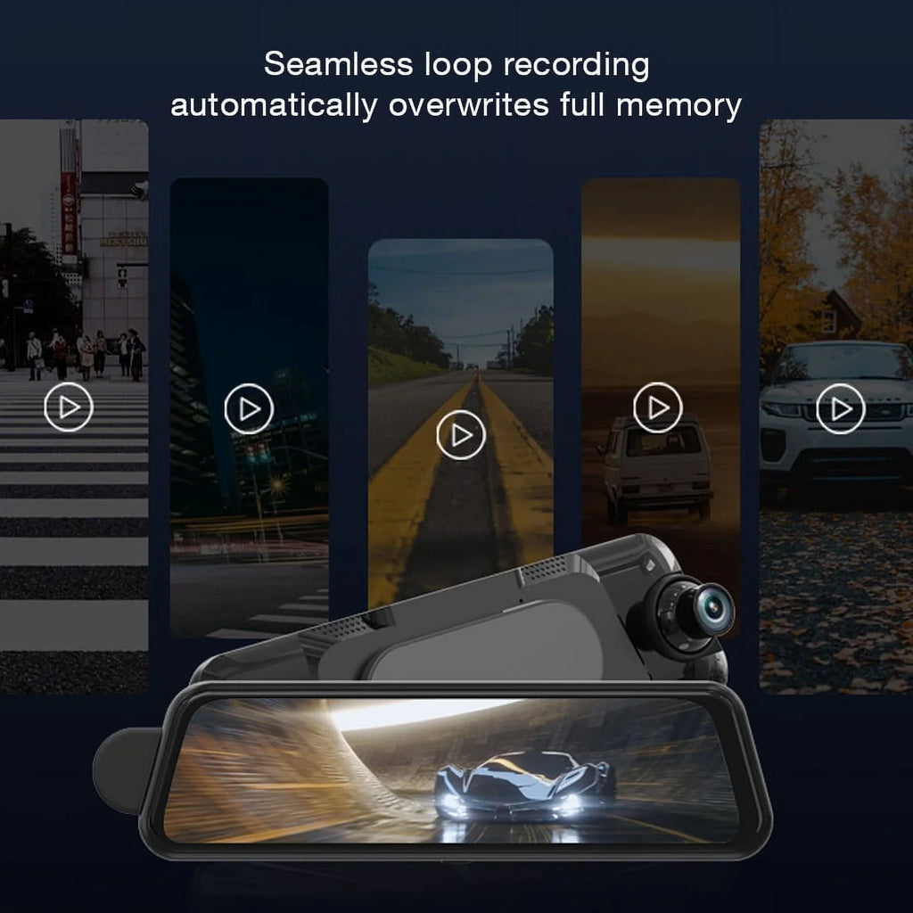 Mode, Rear, Mount GRDIAN Arc4K Rear-View Design Seamless Touchscreen, Magnetic and Camera, Front 10" Parking Mirror Dual-Channel
