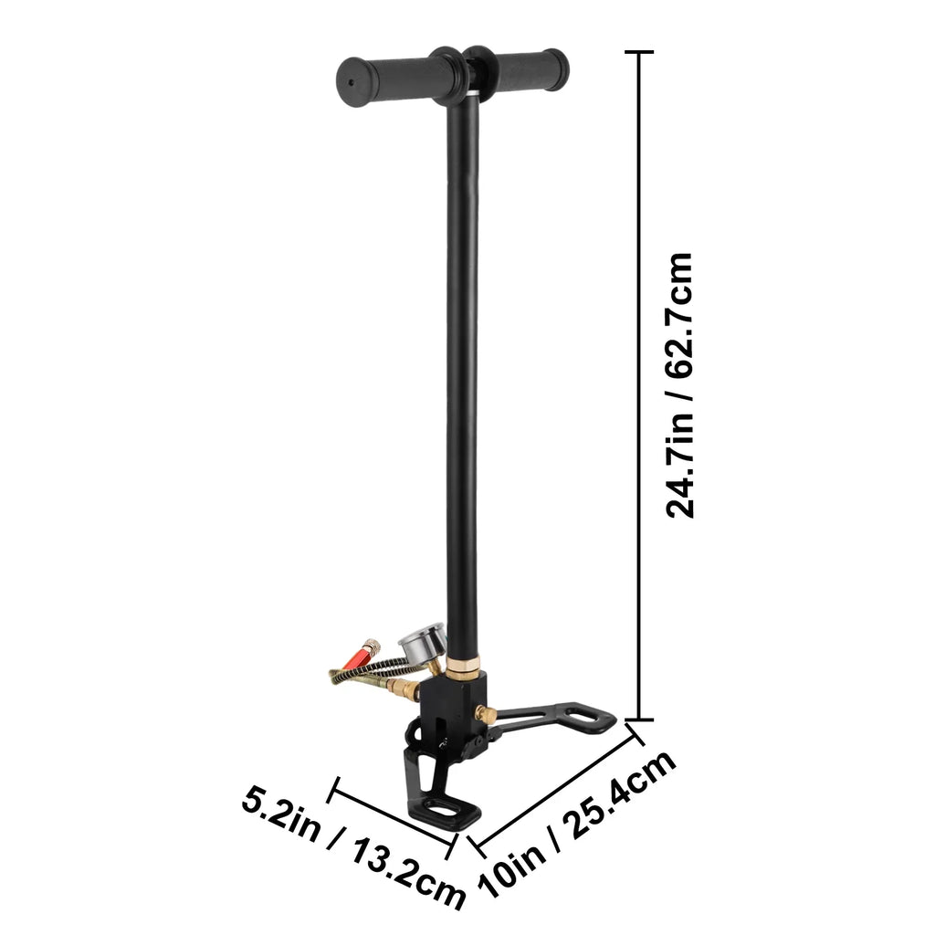 4500PSI Air 3 Pump Gun Rifle Filling Charging PCP Hand Pump Stage Stirrup New Black BENTISM