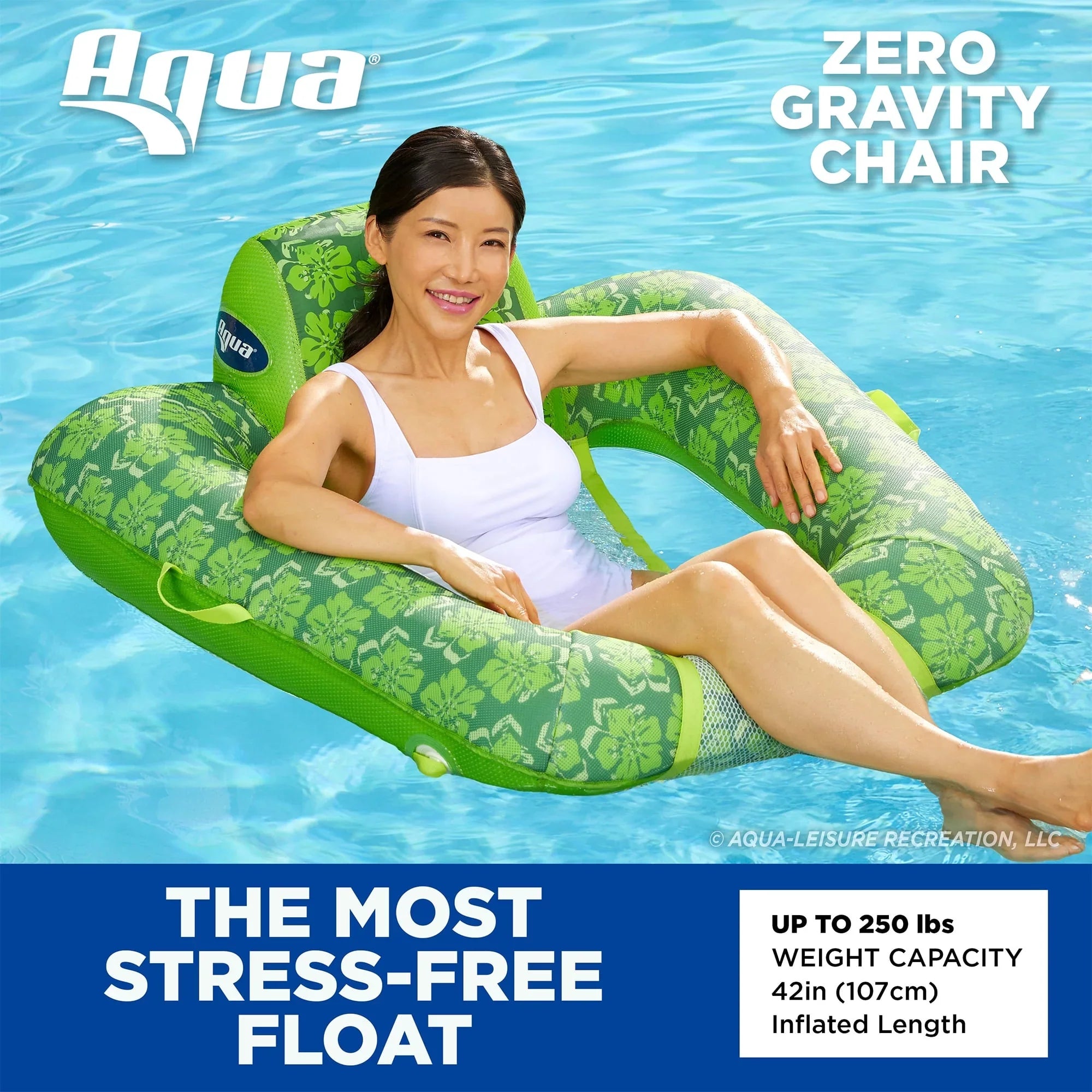 Campania Leisure Gravity 2in1 Aqua Float Lounger, Pool Floral Zero &