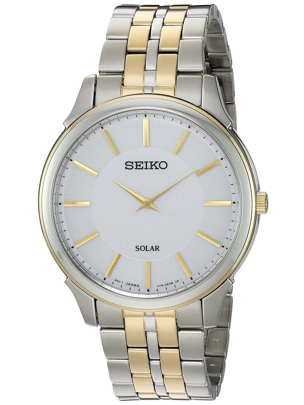 Reserve White Steel Dial Watch Core Two Solar Power Seiko SUP864 Tone Men's