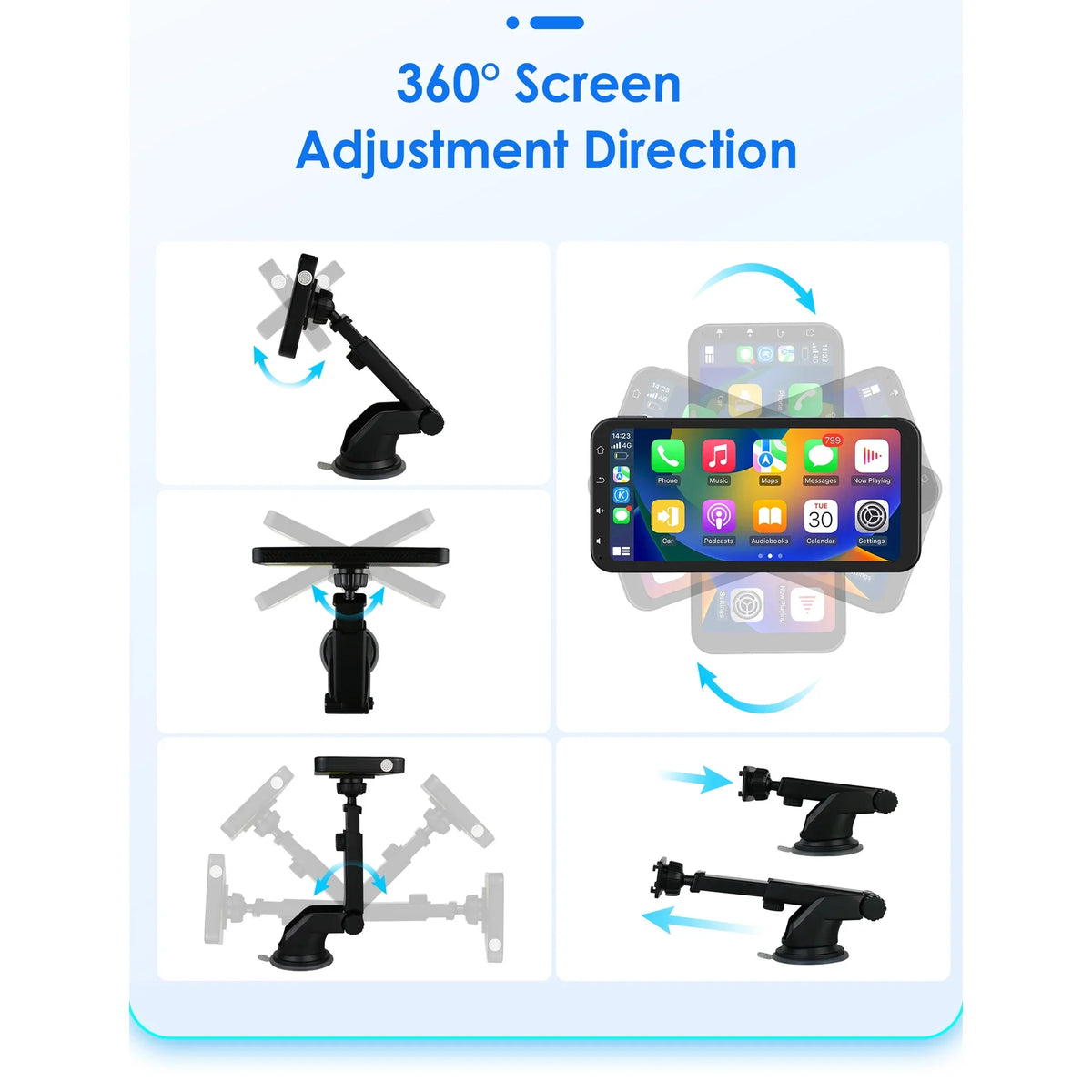 Auto Receiver Navigation Android Touchscreen Stereo Car Ossuret Radio Carplay Wireless 360° GPS With 6.25" Support Backup Audio Bluetooth Camera Adjustable