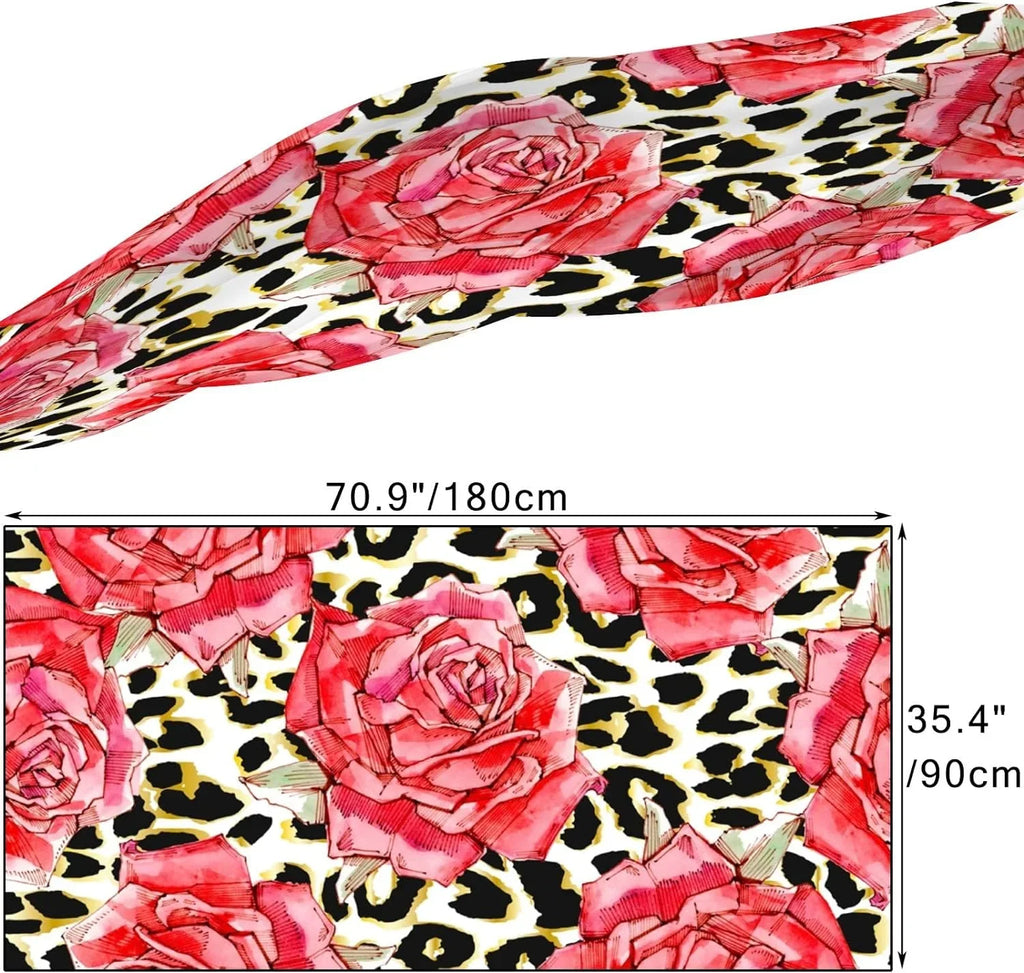 Long Girls Wrap Red Women Scarves Scarf Hyjoy Silk Neck Lightweight Watercolor Print Roses Shawl for