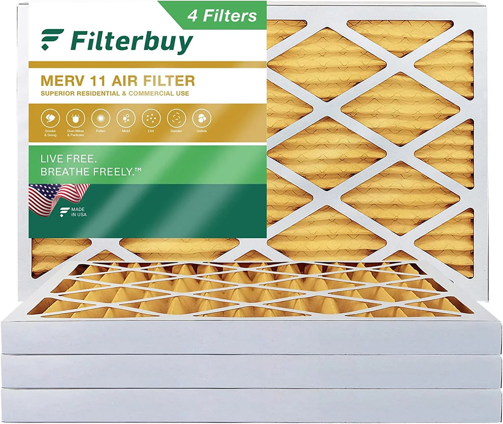 Furnace AC (4-Pack) MERV 11 Filters Filterbuy HVAC Pleated Air 12x36x2