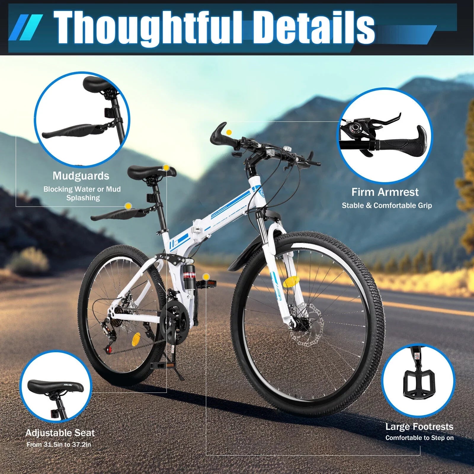 Brake SHZICMY Bikes Dual Men Disc Bicycle 21 26" Folding Mountain Speed School Bike MTB