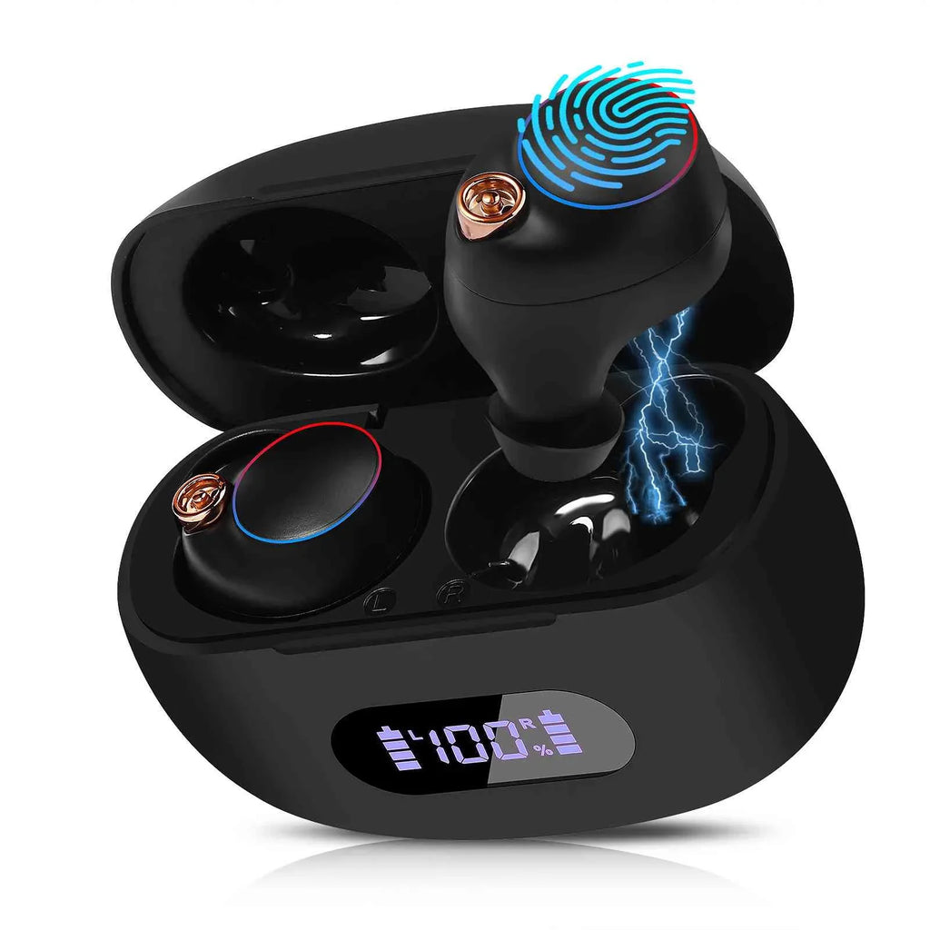IPX5 liquid Resistance, Earbuds Bluetooth Bluetooth Black, Case, 5.2 UrbanX Charging (HD) + with Connect, Tab Wireless Balanced, Connection, True M8 Compatible Bass Boost Dual