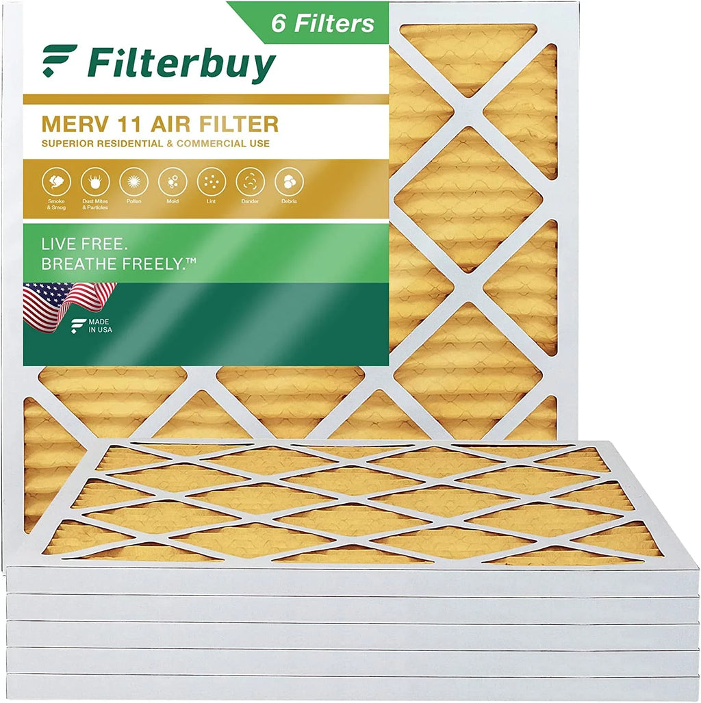 Air Filterbuy Pleated MERV AC 11 HVAC (6-Pack) 12x12x1 Filters Furnace
