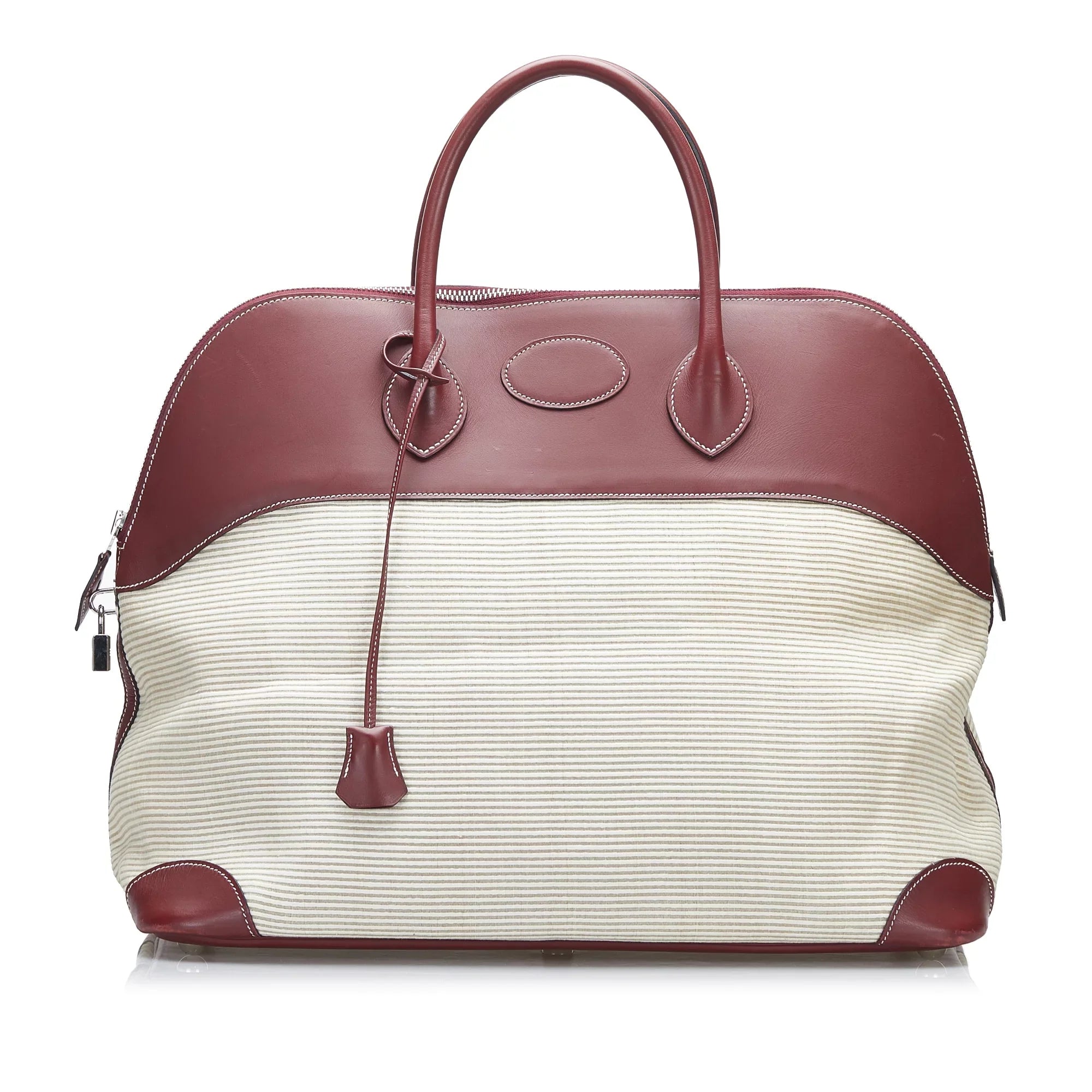 (Good) Authenticated Toile 45 Bolide Pre-Owned Canvas Hermès Unisex Fabric WeekenderBag Brown Travel Bag