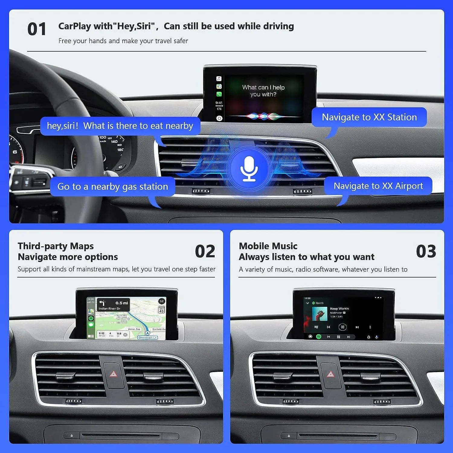 Retrofit Carplay Android Module Version), Camera 3G, Auto (HN+ Carplay 2014-2018 Car MMI Year Software Support Wireless for Road Top Kit Audi with Decoder, Mirrorlink, Q3