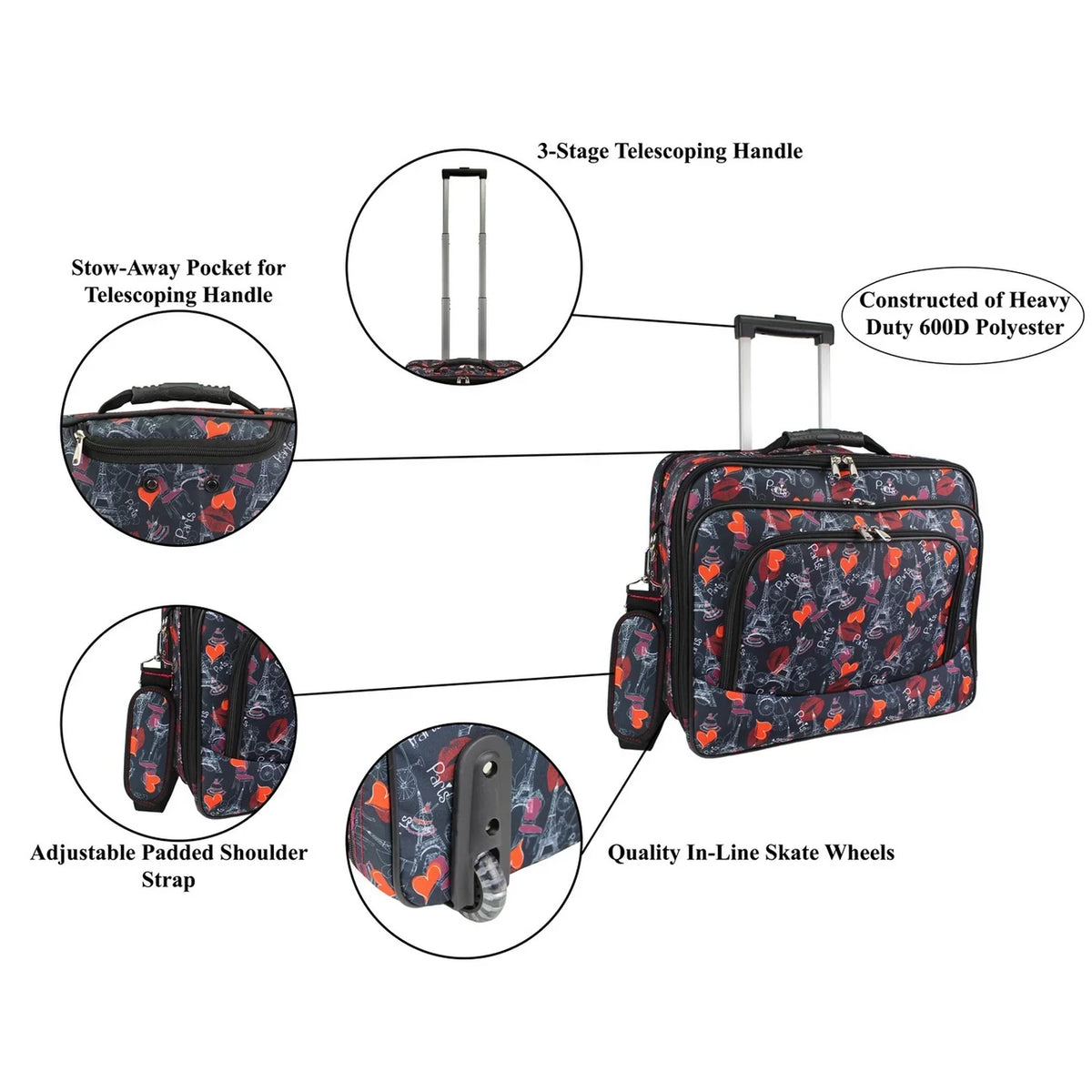 World Case Rolling 17-inch Laptop Traveler