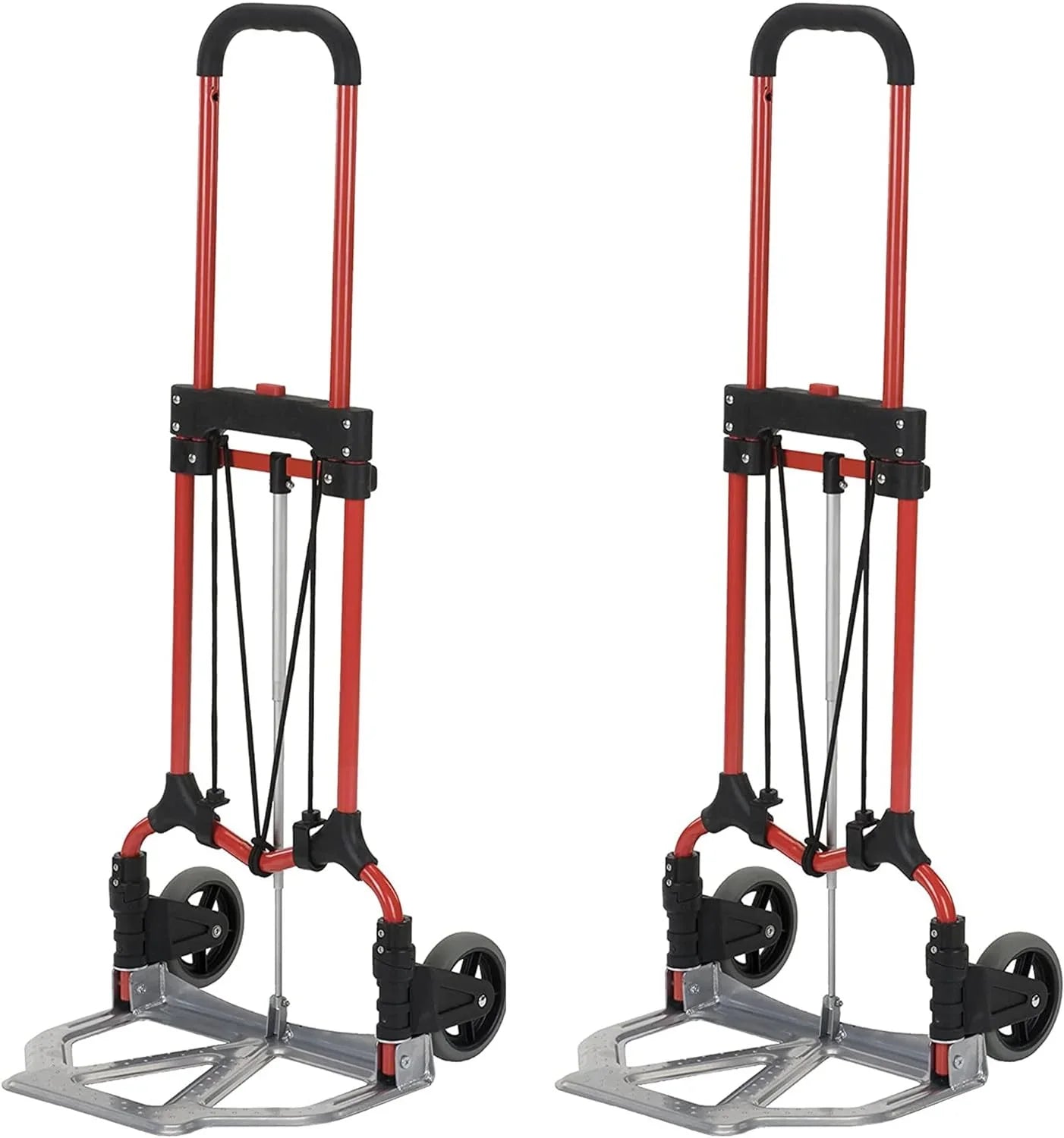 Cart Hand Handle, (2 MCI Luggage Capacity Silver/Black W/Telescoping 160Lb Steel Truck Folding Personal Pack)